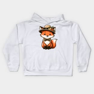 Stylish Fox with Hat Kids Hoodie